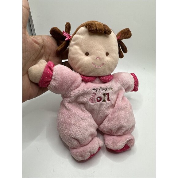JUST ONE YEAR MY FIRST DOLL BEAN BAG SOFT STUFFED PLUSH PINK BROWN PIGTAIL GIRL - Picture 4 of 16